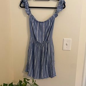 American Eagle pff the shoulder blue mini dress